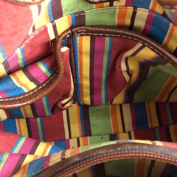 FOSSIL Woven Straw Brown Tote Satchel Purse - Picture 4 of 8